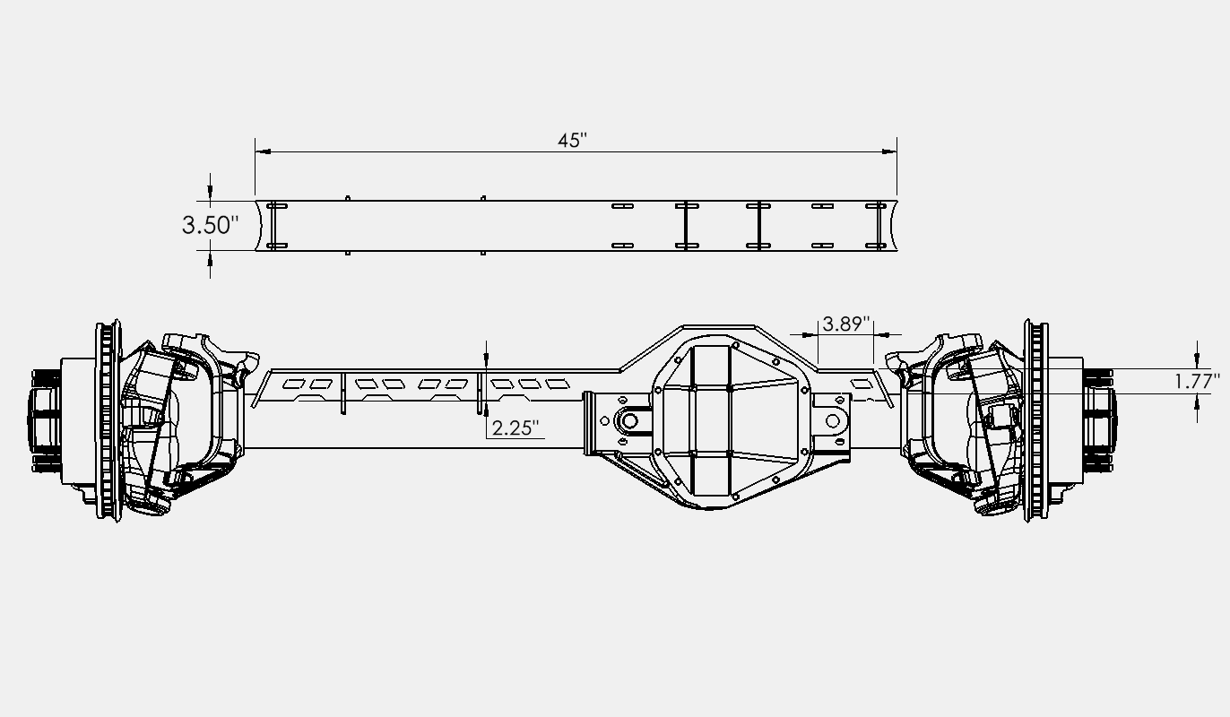 2005+ Ford Super Duty Dana 60 Low Profile Axle Truss β DXF Files