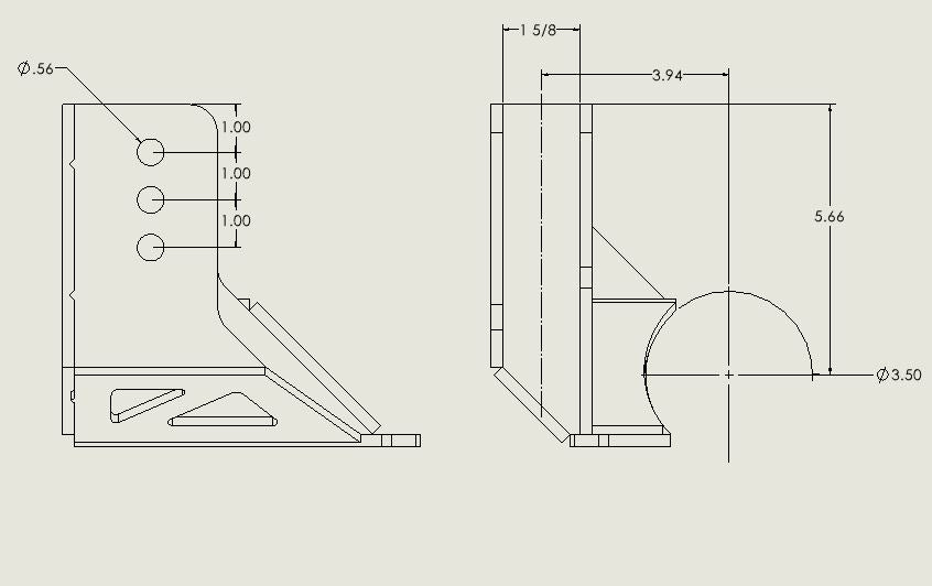 Track Bar Bracket Upper and lower kit - Frame Side and axle side - DXF Files