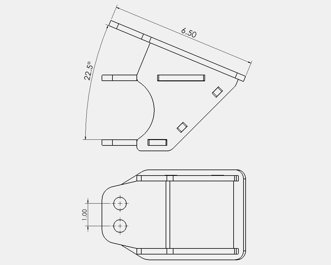 Universal 4-Link Upper Control Arm Frame-Side Mount (22.5 deg)– DXF Files